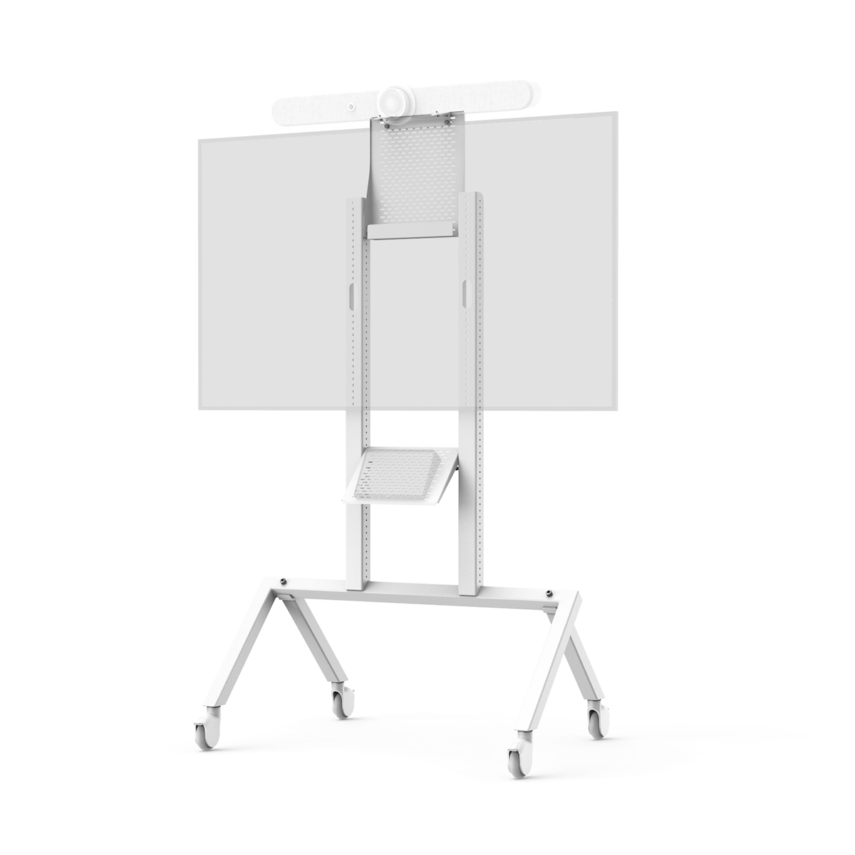 Heckler AV Cart voor Logitech Rally Bar wit achteraanzicht