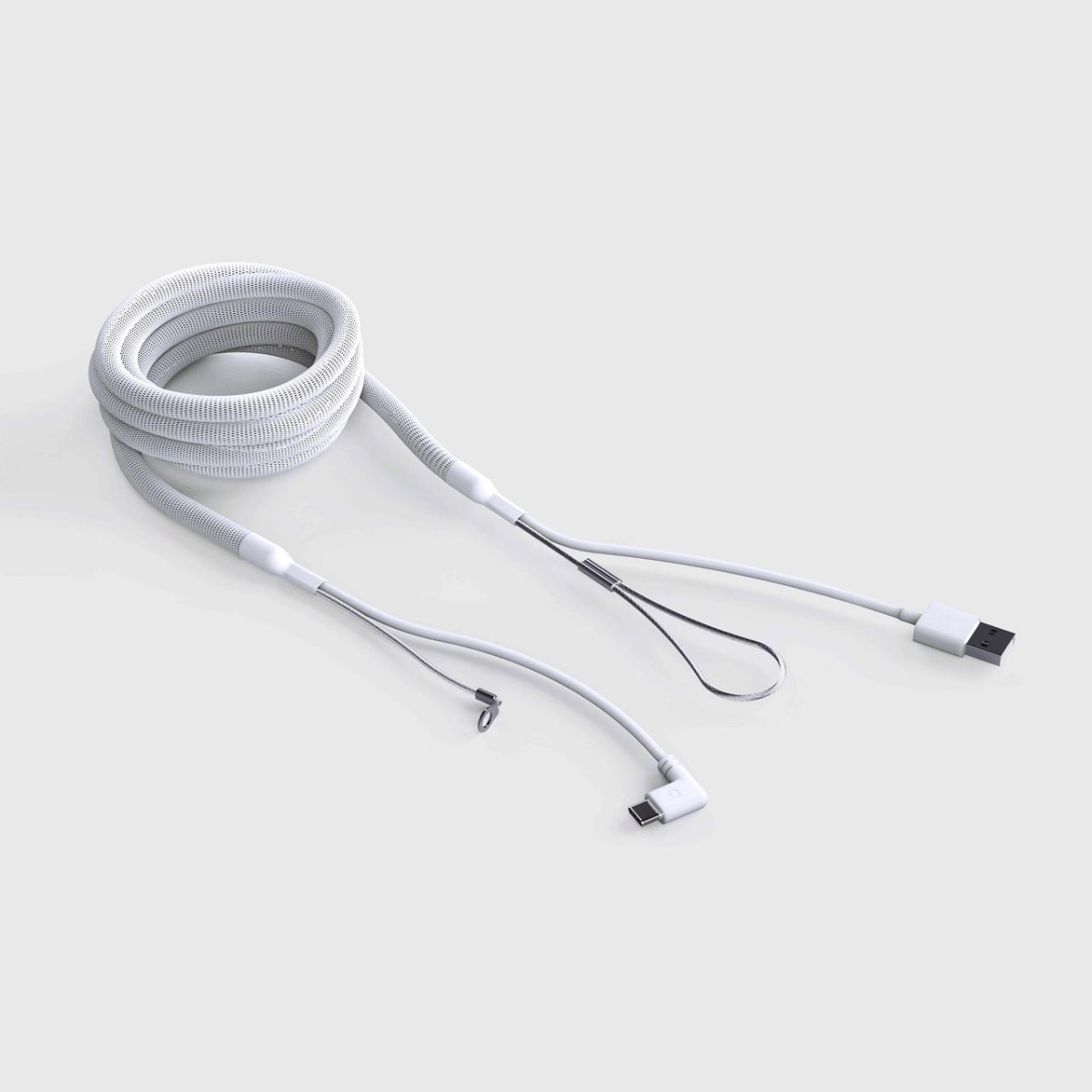 Versterkte USB-C naar USB-A kabel 2 meter Wit