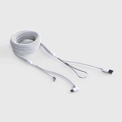 Versterkte USB-C naar USB-A kabel 2 meter Wit