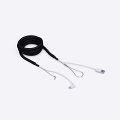 Versterkte MFi-approved 2 meter lightning naar USB-A kabel Zwart