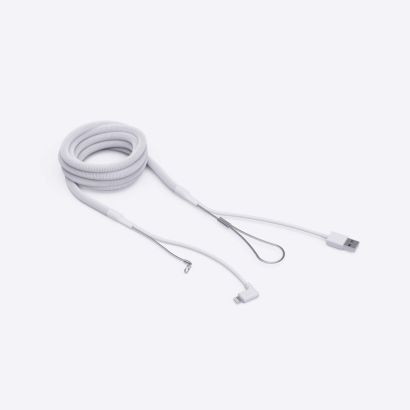 Versterkte MFi-approved 2 meter lightning naar USB-A kabel Wit