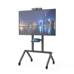 Heckler AV Cart Prime zwart vooraanzicht met camera