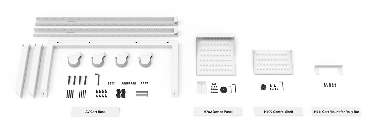 Heckler AV Cart voor Logitech Rally Bar wit onderdelen