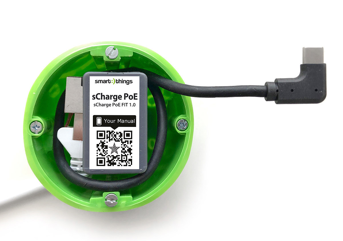 sCharge PoE Fit met USB-C connector