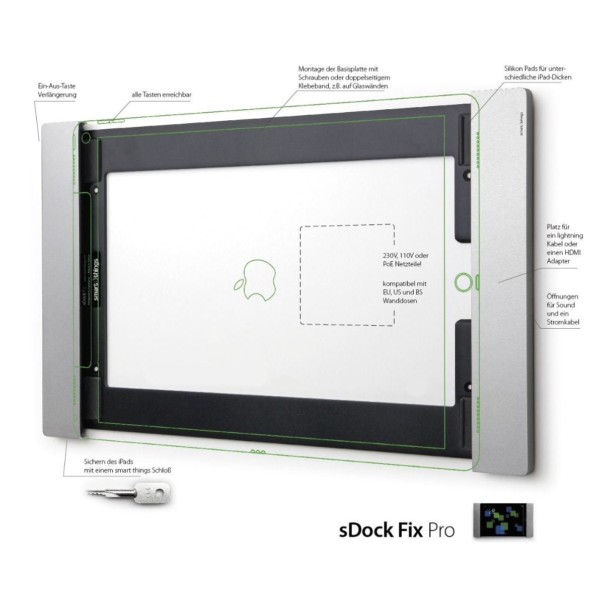 S34 sDock Fix voor iPad Pro 12.9-inch 2018 2019 2020