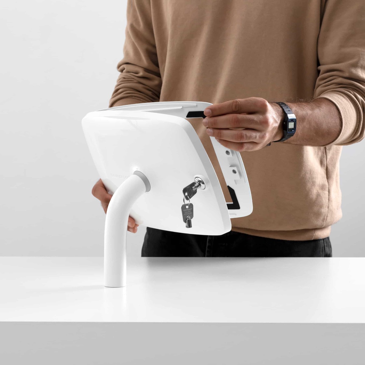 Bouncepad Static 60 tablet kiosk voor bevestiging op een balie