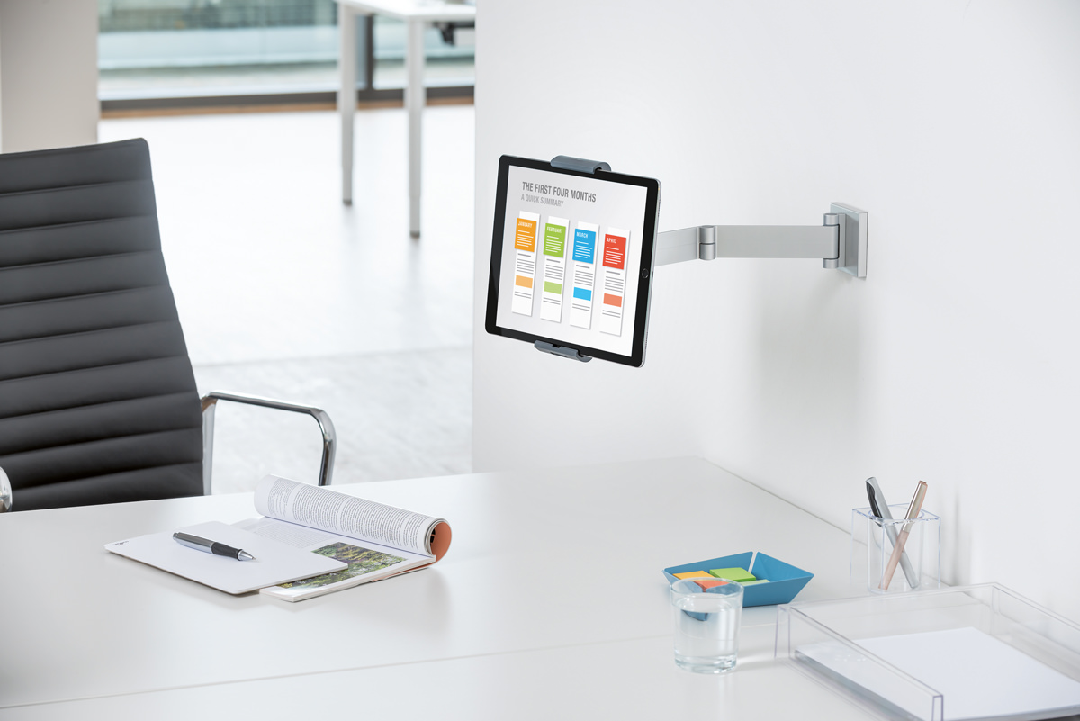 Tablet houder muur knik arm